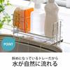 Shimomura Kihan Sponge Holder with Angled Tray, Detergent Sponge Rack, Made In Japan, Stainless Steel, 28565, Tsubame-Sanjo