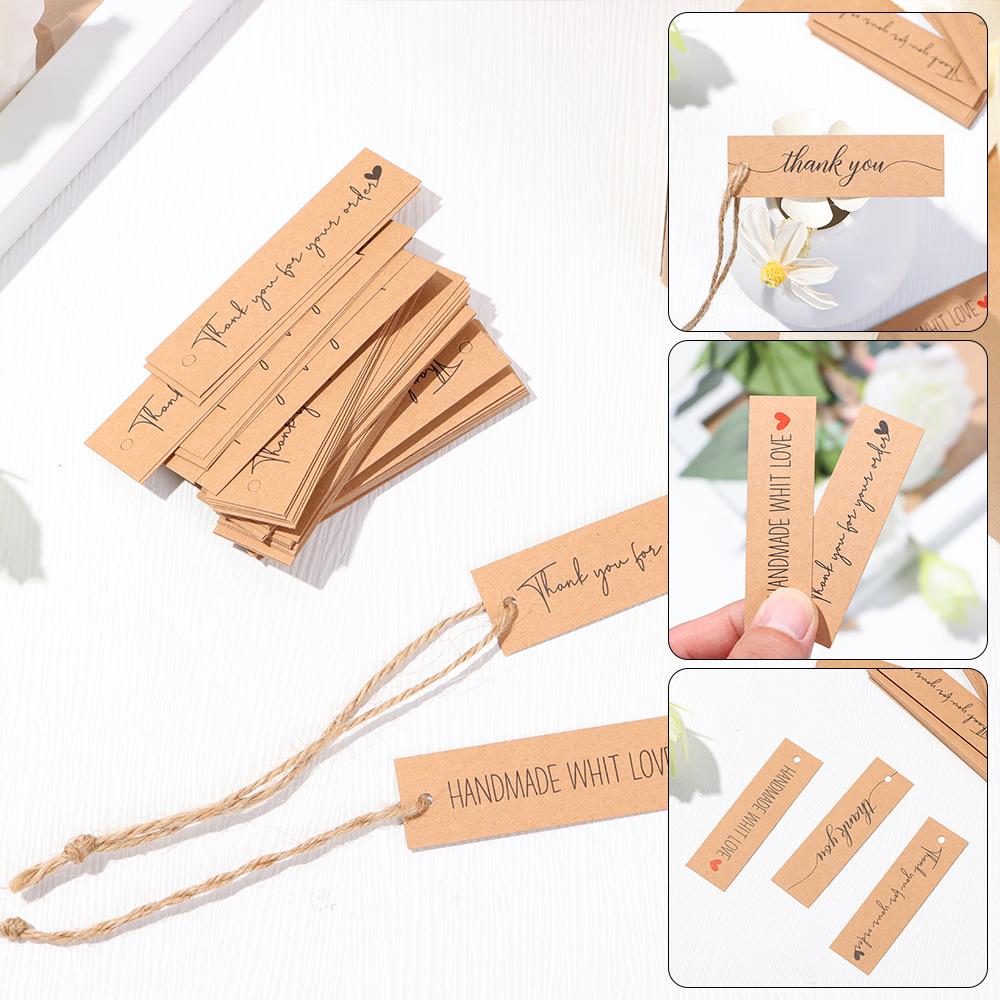 Украшение Вечеринка Бумажные Крафт-Лейблы «Merci» Ручная Работа С Любовью Бирки-Подвески «Спасибо»