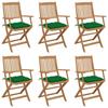 Day and Night - Day and Night Folding Garden Chairs 6 Units and Cushions Solid Acacia Wood