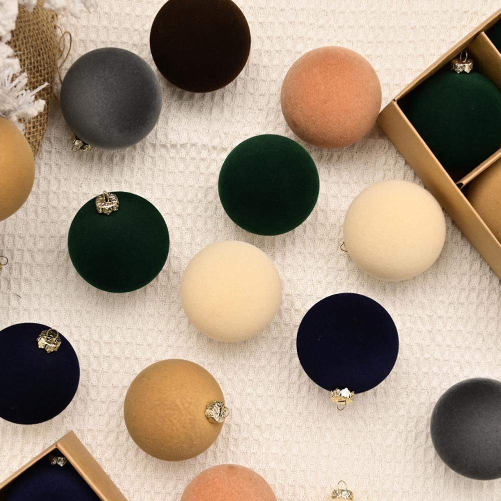 12 шт. набор рождественских шаров, украшения 2,36 дюйма, бархат для дома, подвесные украшения для вечеринки, рождественской елки O5W5