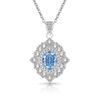 2026 Colored Treasure Ice Flower Cut Pigeon Egg Necklace Fashionable Luxury Inlaid High Carbon Diamond Electroplated Real Gold Pendant