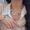Винтажное Высококачественное Искусственное Хрустальное Жемчужное Натуральное Нефритовое Ожерелье