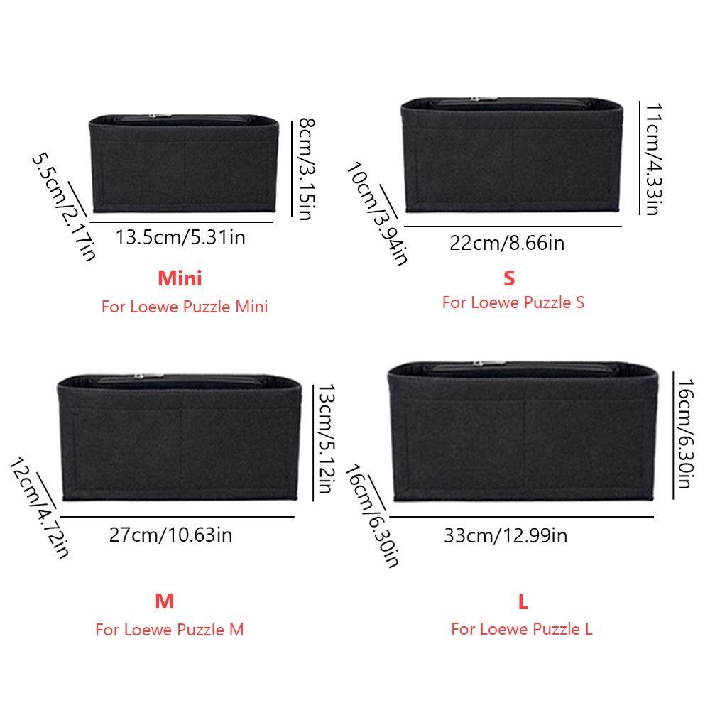 Фетровая сумка-вставка для сумочки, большая вместимость, много карманов, внутренняя сумка, организация хранения, портативный вкладыш для кошелька для Loewe Puzzle