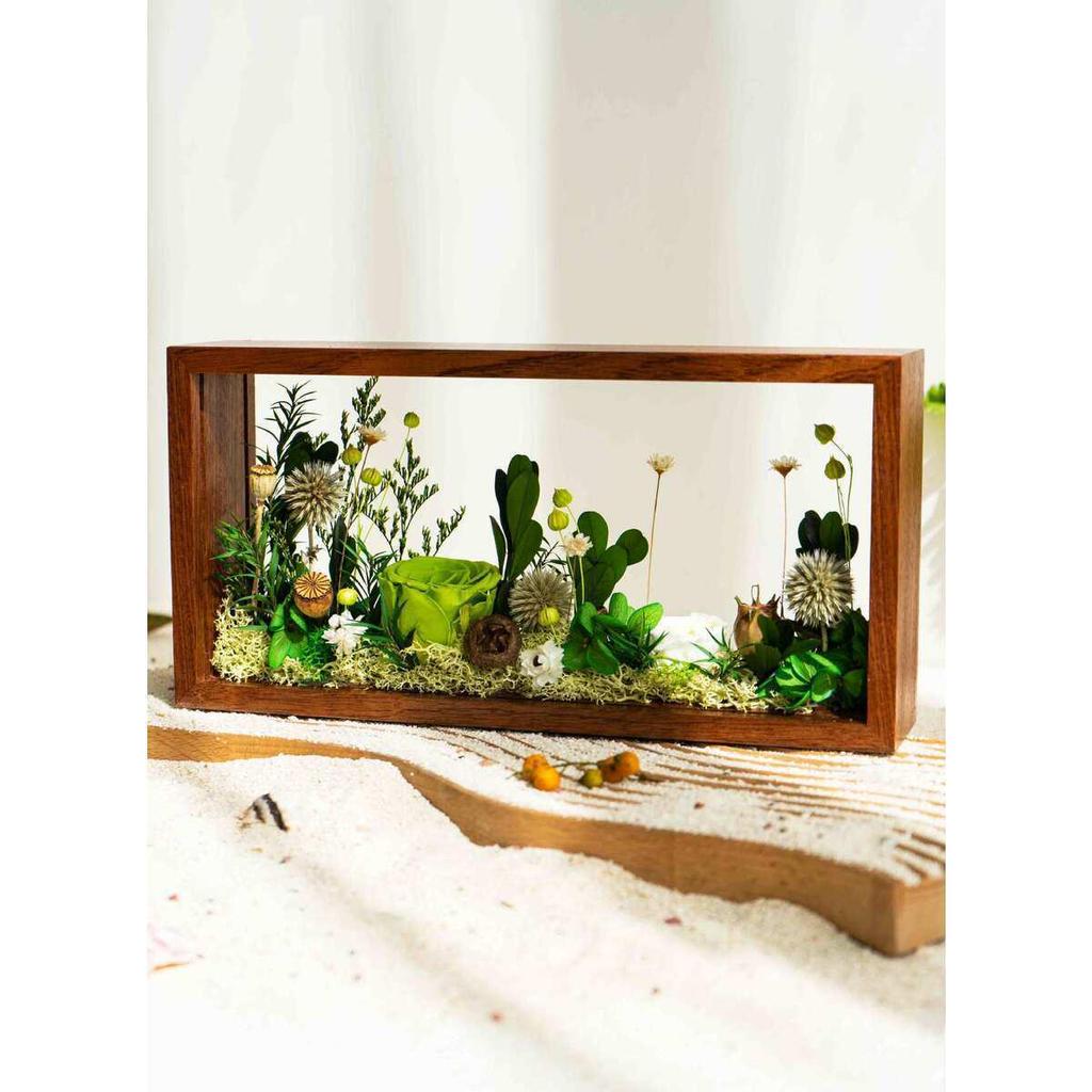 Eternal Flower Solid Wood Frame DIY Kit: Handmade Dried Flower Ornament for Team Building & Gifting
