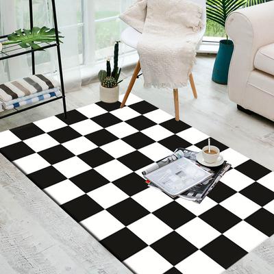 Crystal Velvet Black and White Check Гостиная Журнальный столик Ковер Спальня Кровать Одеяло Гардероб Полный Коврики для Ног