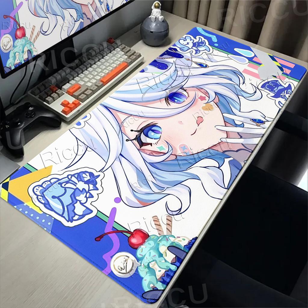 Новые Красивые Игровые Коврики для Мыши Genshin Impact с Рисунком Фурины, Игровые Офисные Нескользящие Настольные Коврики, Резиновый Ковер для Механической Клавиатуры Ноутбука