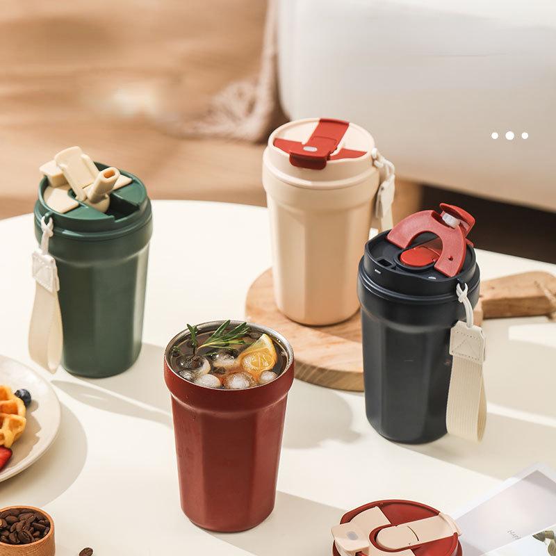 Изолированная кофейная чашка из нержавеющей стали 316, переносная автомобильная чашка