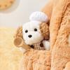 Fluffy Chef Style Dog Plush Keyrings Soft Stuffed Animals Backpack Keyrings  Hanging Accessory