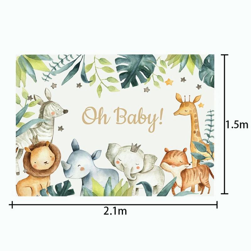 Фон для фотосъемки с изображением животных на день рождения, детский душ, вечерние фото-деко