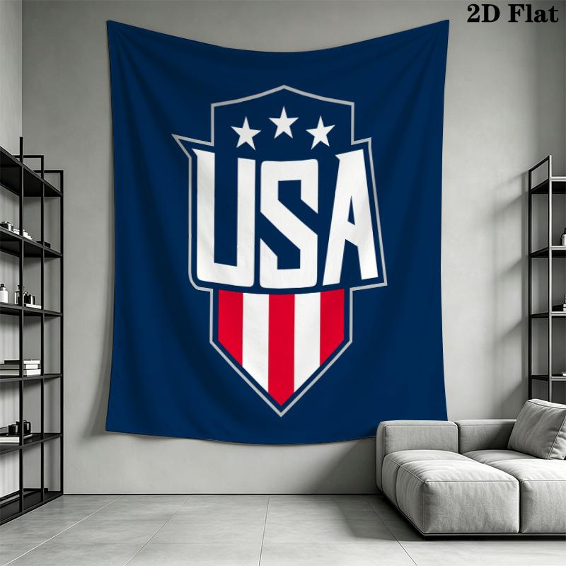 USWNT Wall Tapestry Aesthetic Wall Hanging Printed Fabric Blanket Decorative Tapestries for Bedroom Living Room Home Decor