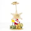Metal Snowflake Santa Claus Candlestick Stand Candle Holder Christmas Ornament Candle Pillar