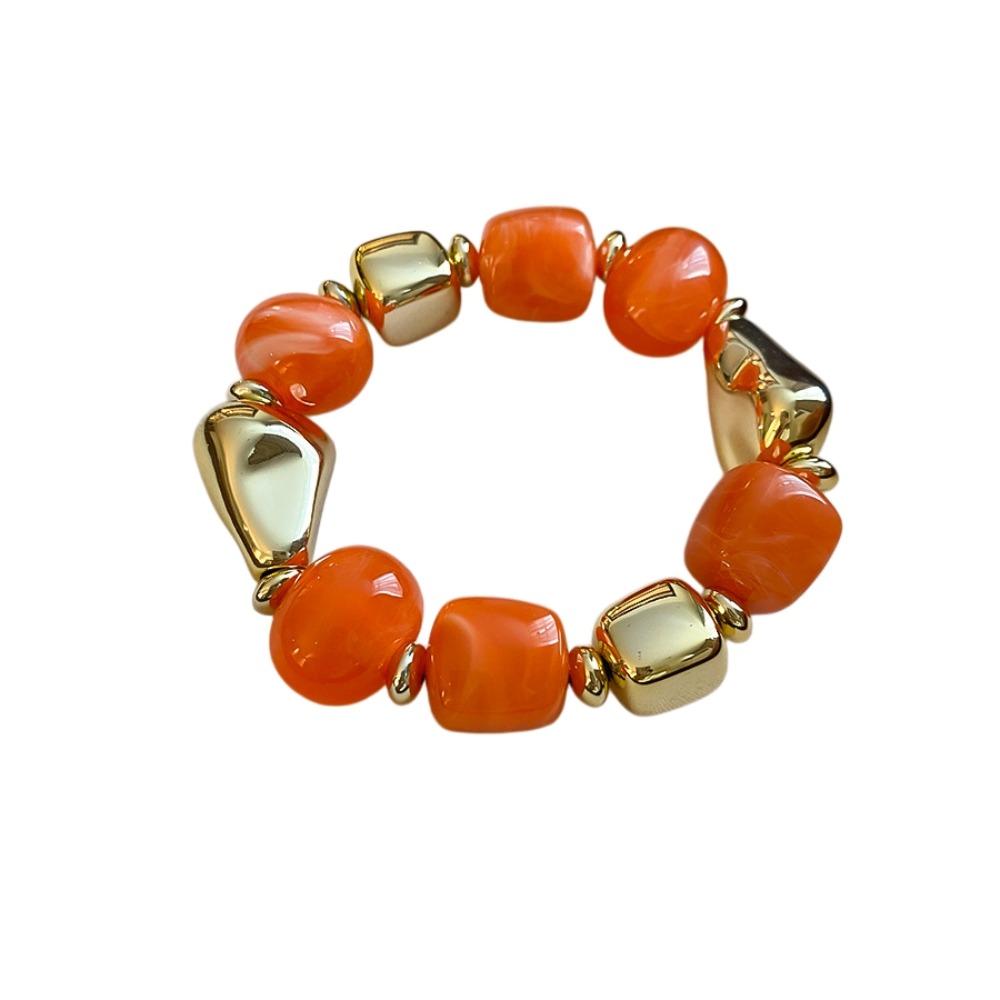 Bohemian Beads Acrylic Bangle Europe American Style Retro Hand Ring Irregular Bracelet  Gift