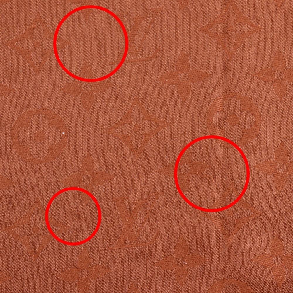 LOUIS VUITTON Monogram Stall Brown silk/wool Women Used
