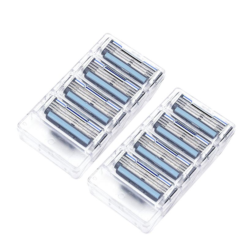 8pcs/pack Men's Shaving Razor Blades for Men 3layers Blade Shaving Cassette for Gillettee Mache 3
