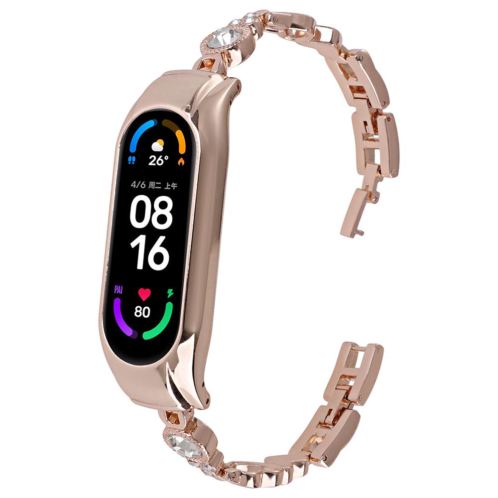 For Xiaomi Smart Band 9 NFC/9/8 NFC/8 Watch Bracelet Rhinestones Decor Metal Strap Replacement