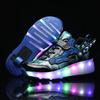 TUINANLE USB светодиодные кроссовки для детей, детские роликовые коньки, обувь на колесах, светящаяся спортивная обувь