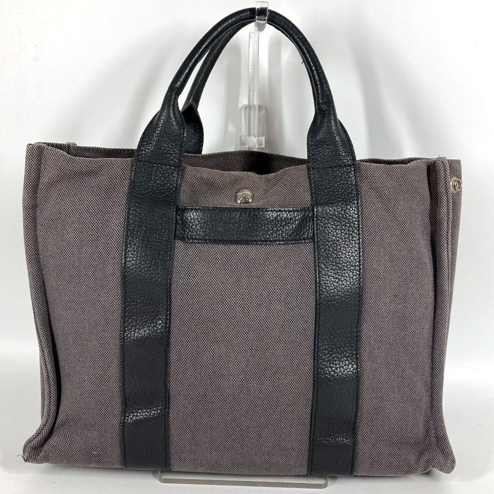 HERMES Sacquahne MM Sacquahne MM Bag Tote Bag Hand Bag Leather/Canvas gray/Black