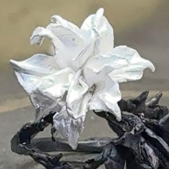 Женское кольцо черного и белого контрастного цвета в форме цветка дурмана, регулируемое открывающееся кольцо, персонализированное ювелирное изделие неправильной формы для повседневного ношения и вечеринок