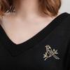 Hollow Bird Brooch Golden Plated Brooch, Standing on Branch Retro Clothing Accessories Lapel Pin, Hats Bags Scarves Clothes Decorative Accessory