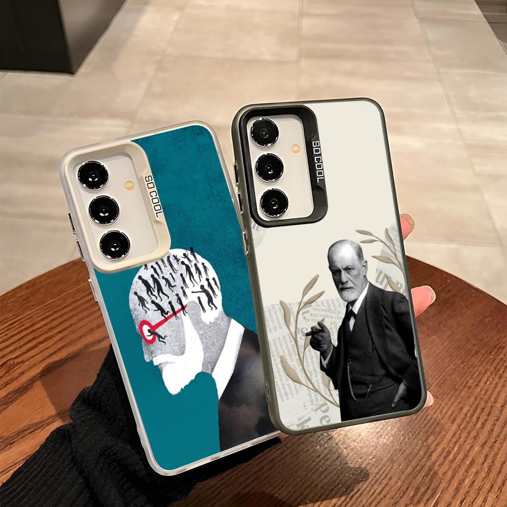 Sigmund Psychoanalysis Freud Phone Case For Samsung Galaxy S25 S24 S23 S22 S21 S20 Note20 Ultra Plus Fe colored silver Cover