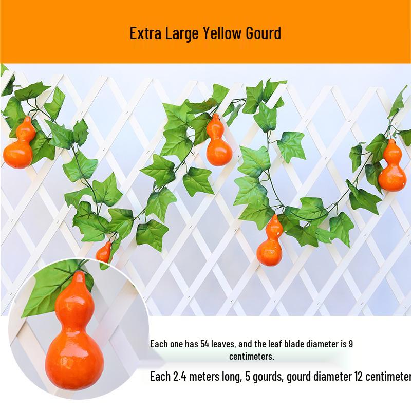 Artificial Fruit & Vine Ceiling Decoration - Grape Leaf & Gourd Water Pipe Cover