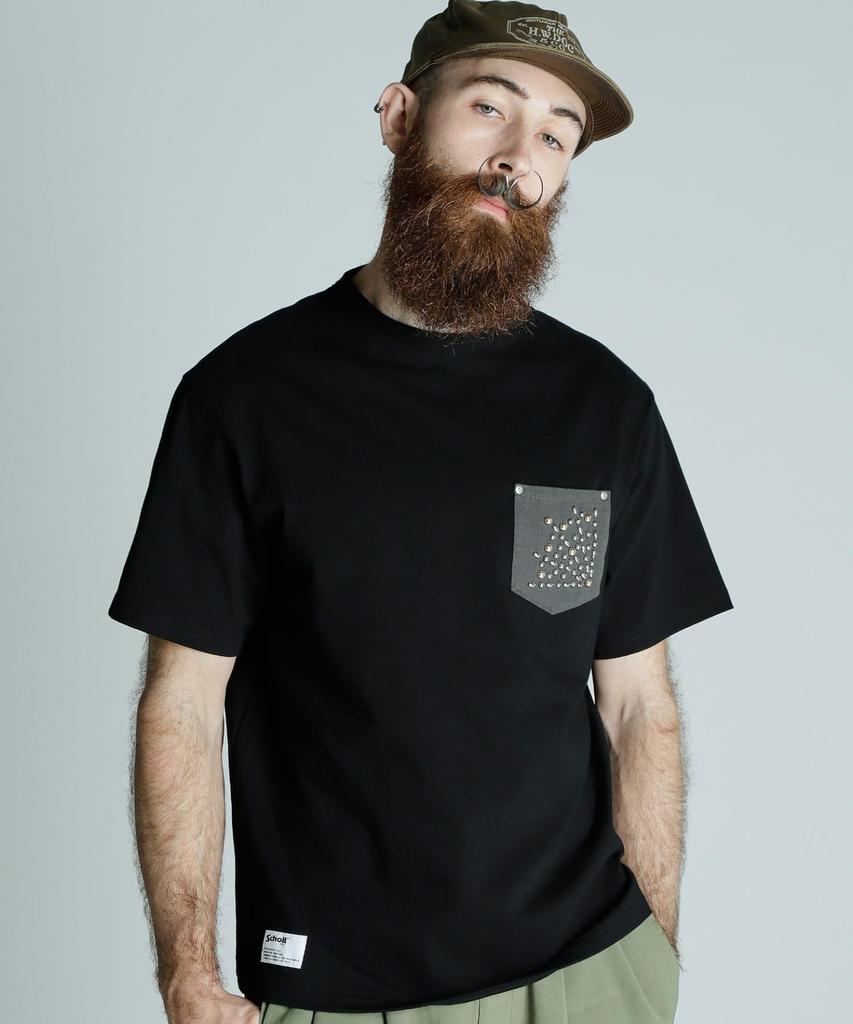 Schott STUDS T-SHIRT SPIDER Футболка со стразами, Мужская, Размер 2XL, 010, Черный, 782-5134011