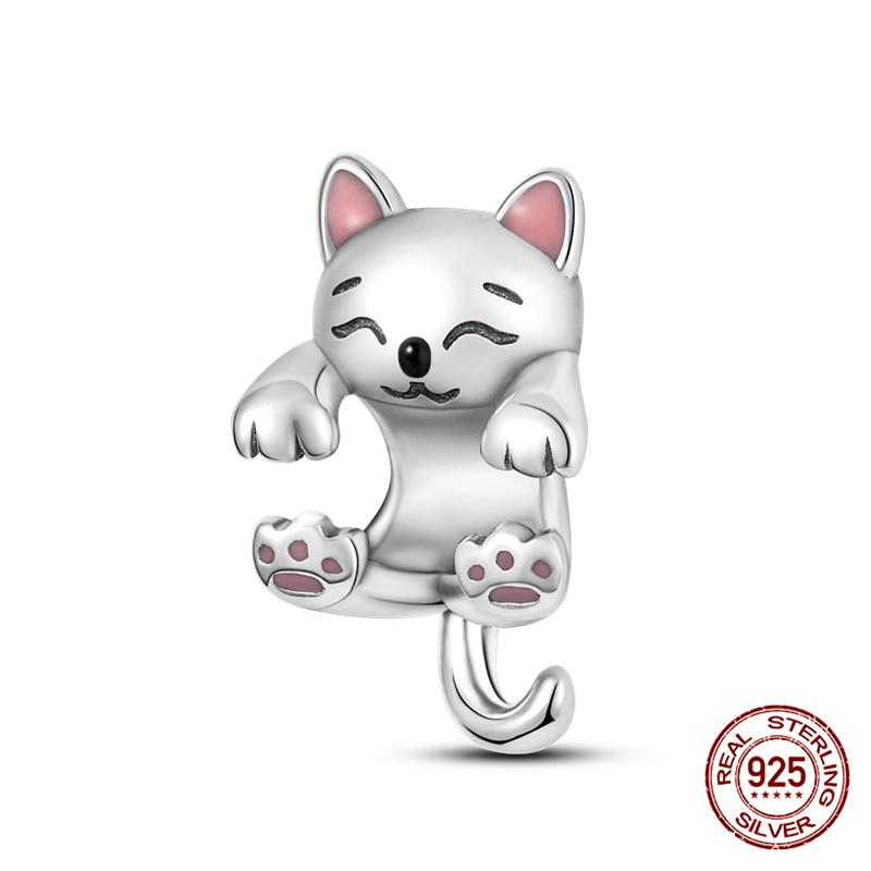 Original Owl Beads 100% 925 Silver Lucky Cat Elephant Charms Fit Original 925 Bracelet DIY Jewelry Making Women's Gift