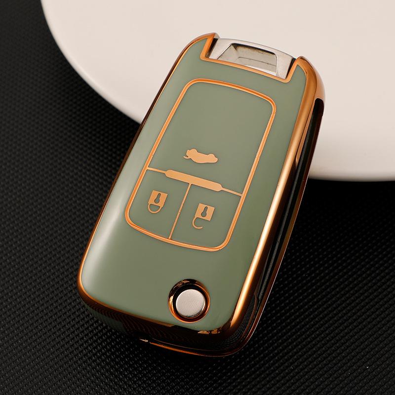 New TPU Flip Car Key Fob Case Cover for Chevrolet Cruze Impala Camaro Garna Equinox Volt Yakista AVEO Impala GMC Terrain Keychain