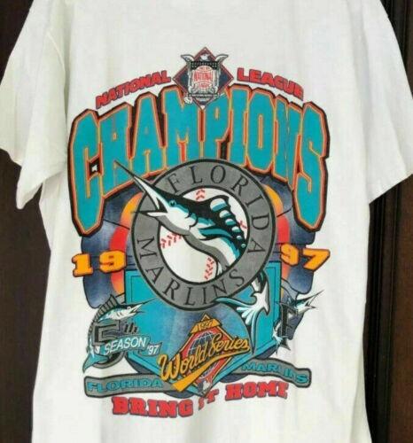 Miami Marlins World Series 90s basic style White T-shirt S5XL HN1790