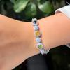 Цирконы Красивый Разноцветный Круглый Браслет-теннис с кубическим цирконием для женщин Бохо Вечеринка Помолвочные Ювелирные Изделия Аксессуары S0273
