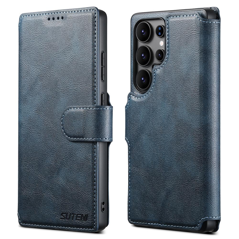SUTENI Q-05 For Samsung Galaxy S22 Ultra 5G Wallet Case 2 in 1 Detachable Leather Flip Phone Cover with Stand