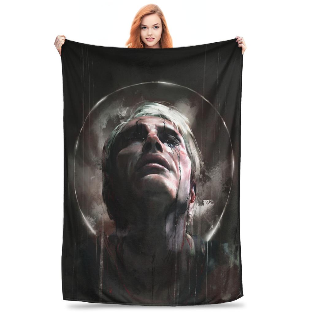 Bridge Baby on Board Wool Blanket Death Stranding Creative Throw Blanket for Bed Sofa Couch 125*100cm Rug Piece,