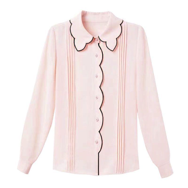 Шифоновая рубашка, женская весенне-осенняя новая модная свободная рубашка больших размеров, тонкие леггинсы в иностранном стиле, рубашка, топ, женская рубашка