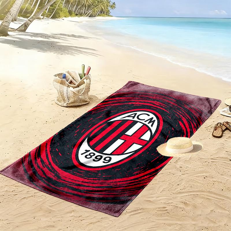 Пляжное полотенце с принтом AC Milan, Большое, Мягкое, Быстросохнущее, для Пляжа, Кемпинга, Плавания