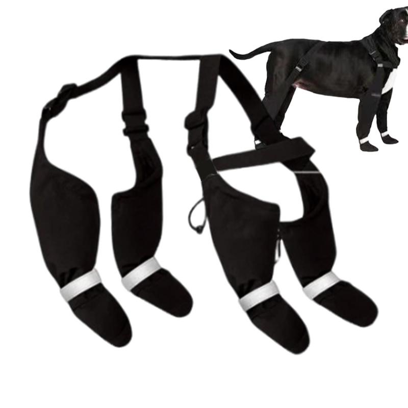 Reflective Dog Boots Shoes For Dogs Non-slip Pets Paws Protector Adjustable Walking Shoes Suspender Boots Outdoor Pet Sneakers