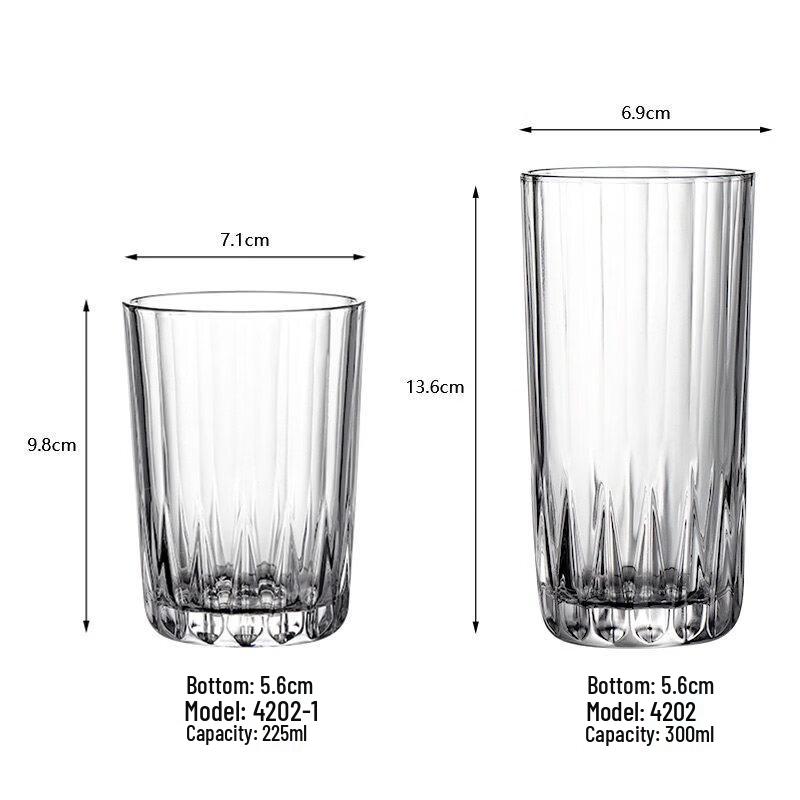 ZISIZ Handmade Transparent Glass Drinking Cup