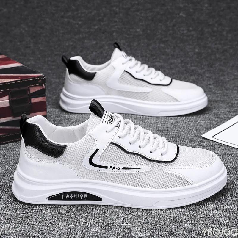 Men's 2025 New white Shoes Summer breathable mesh footwear Fashion hollow Sneakers Casual Wear resistant Trendy Shoes Zapatos