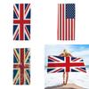 British Flag Beach Towel With Superfine Fiber Doublesided Plush For Summer Vacation And Poolside Use