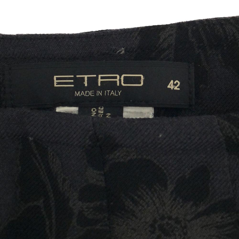 Etro Made In Italy Floral Beaded Decoration Midi Length Tack Flare Skirt Women Used