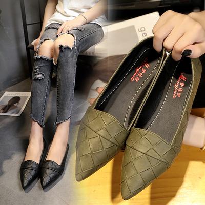 Мода Кожаные Балетки Женские Острый Носок Повседневные Лоферы Новая Осень Мягкие Неглубокие Рабочие Вождение Балетки Zapatos Mujer 698