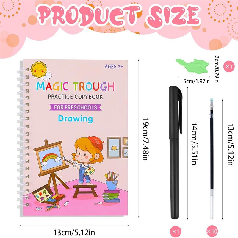 Книга для практики чистописания для дошкольников с прописями, многоразовые книги для письма с прописями, книга для практики чистописания для детей