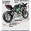 1/9 Kawasaki H2R Сплав Гоночный Мотоцикл Модель Литые Металлические Трековые Спортивные Мотоциклы Модель Звук и Свет с Распылением Детские Игрушки Подарки