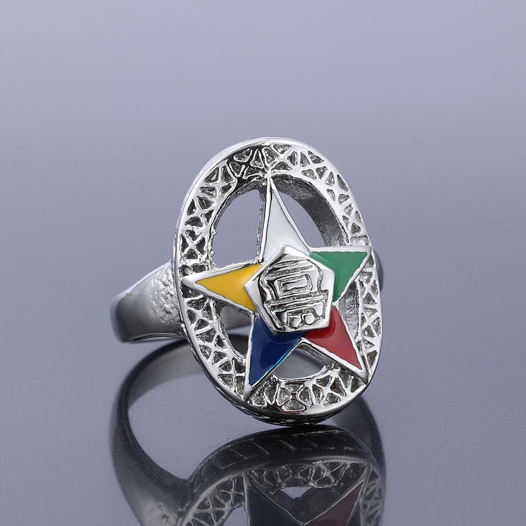 Мужское и женское кольцо из титановой стали с эпоксидной смолой в виде звезды, кольцо из нержавеющей стали с эпоксидной смолой в виде пентаграммы в форме капли воды