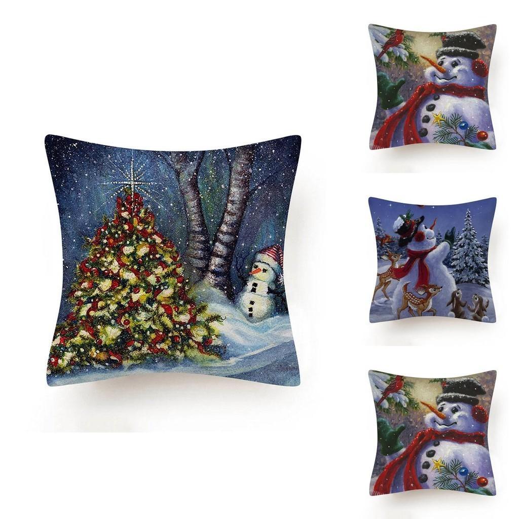 Fun And Whimsical Christmas Snowman Pillow Case For Sofa Car Home Decoration Gift