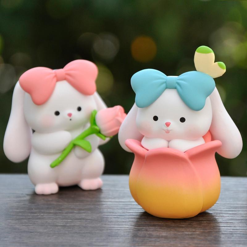 Adorable Rabbit Pvc Figurine For Desk Display Gift For Collectors
