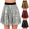 Женская юбка с пайетками, высокая талия, облегающая, эластичная талия, плиссированная юбка, модная повседневная юбка