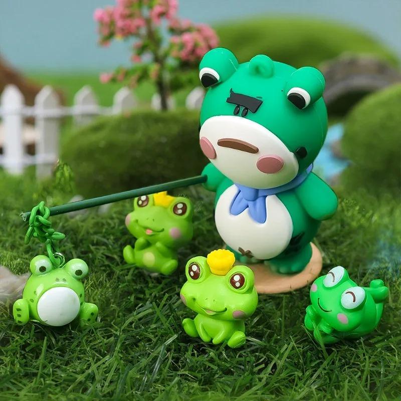 Мини-скульптура Лягушка-принц Креативные украшения для центральной консоли автомобиля, дома, сада, рабочего стола, поделки из мультяшных кукол своими руками, орнамент