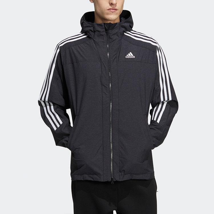 adidas Куртки Мужские Черные С Капюшоном Умеренные Прочие HC9962