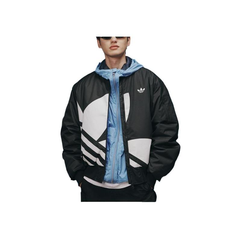 adidas Originals Sports Lifestyle Series Classic Retro Sports куртка-пилот с длинным рукавом и воротником-стойкой, черная унисекс-куртка JL8380