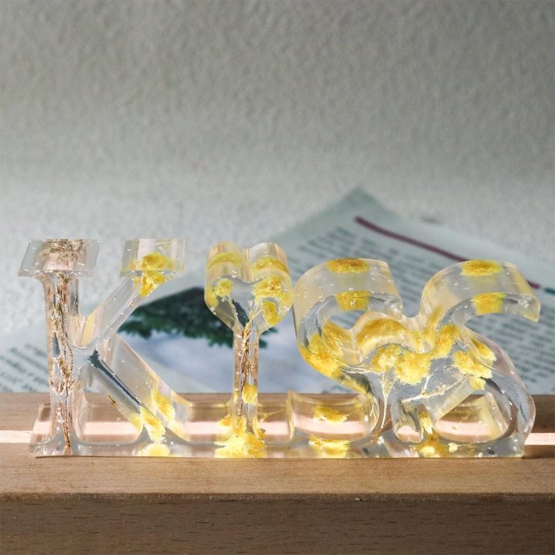 Силиконовая форма для эпоксидной смолы с буквами DIY Поделки Формы для литья Поцелуй Любовь Силиконовая форма Домашние украшения Ручная работа Подарок на День святого Валентина
